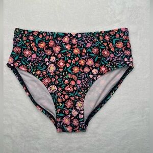 Art Class Girl’s Bikini Swim Bottom Floral Flower Print  Size M 8 Pink Purple Bl